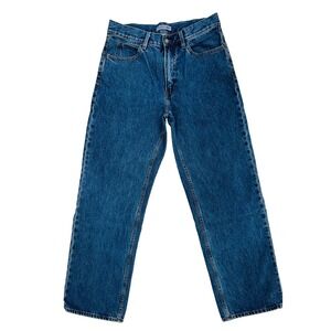 JW Anderson x Uniqlo Men's Blue Denim Straight Jeans Regular Fit Button 5-Pocket